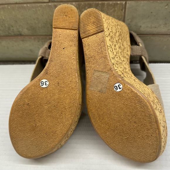 Locale Italy Textile Platform Wedge Heel Slingback Shoes Size 36 US 5.5 - Picture 4 of 13